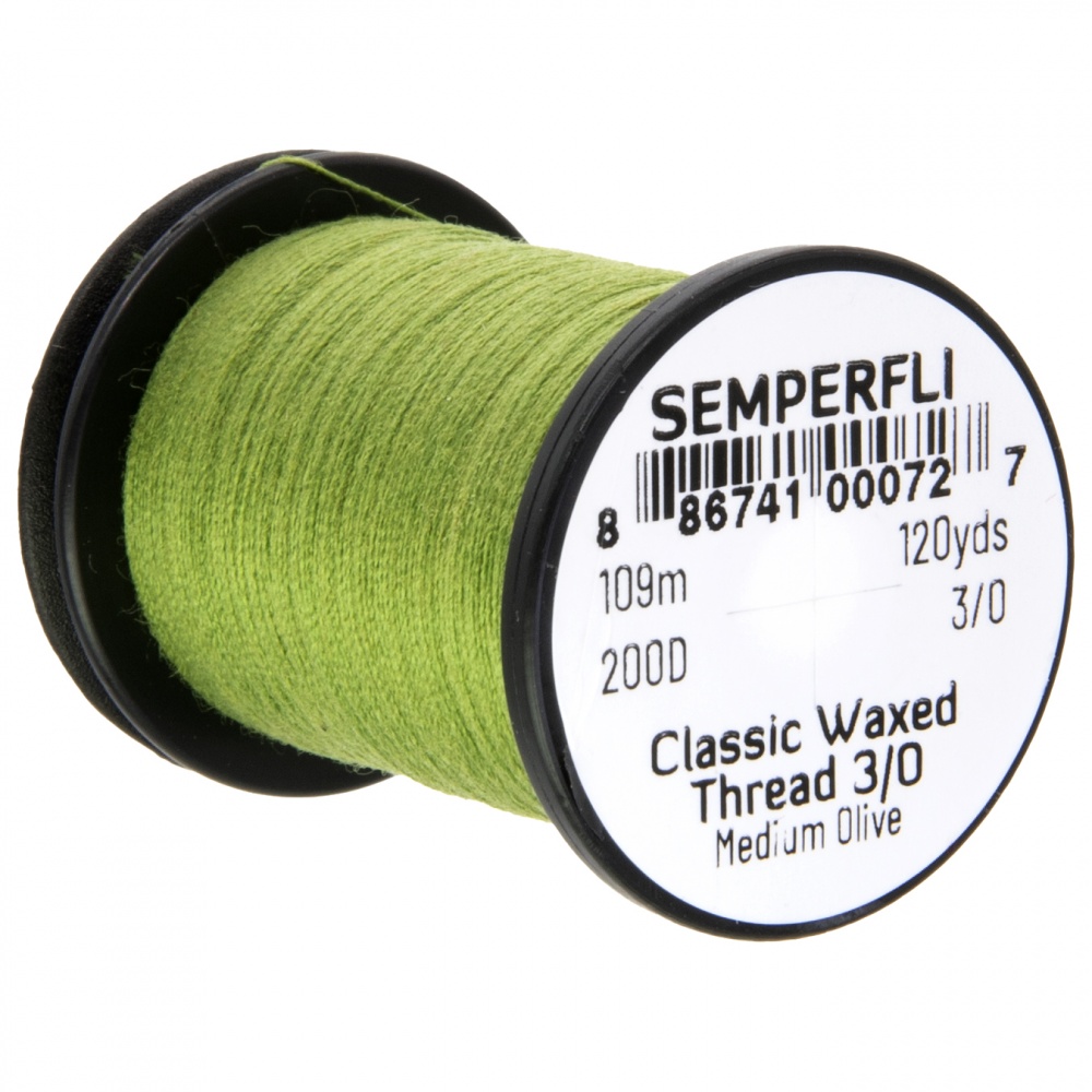 Semperfli Classic Waxed Thread 3/0 120 Yards Medium Olive